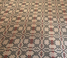 New Primitive Woven Table Topper Patriot Knot Cranberry Green Tan 34  Sq Farm