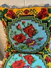 Vintage Handmade Ukrainian Floral Throw Pillows- Set Of 2