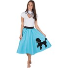 Adult Poodle Skirt Turquoise With Musical Note Printed Scarf