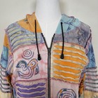 Rising International Hood Jacket L Hippie Patchwork Om Sun Mandala Nepal Pastel