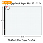 Large Engineering Graph Pad - 22  X 17  Grid 22 X 17 Paper Pad  White