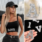 Rhinestone Letter Stickers - 37 Large Glitter Alphabet   Number Self-adhesive