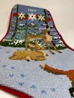 Ll Bean Needlepoint Wool Christmas Stocking Blue Fox Deer Personalized Name Trey