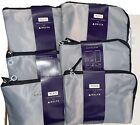 6 Delta One Tumi Zippered Amenity Kit Unopened Gray black Pattern 6 Bags Sealed