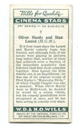 1937 Wills Cigarettes Cinema Stars 3rd Series Tobacco Card  7 Laurel   Hardy