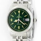 Vintage Rolex Oysterdate Precision Green Dial 34mm Men Steel Watch Ref 6694