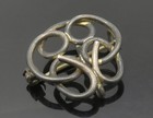 925 Sterling Silver  Vintage Antique Pretzel Swirl Oxidized Brooch Pin  Bp6106