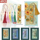 4pcs Metal Bookmarks For Womenset With 10 Tassels van Gogh Bookmark  Monet Art C