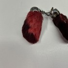 Vintage 1960s Lucky Charm Usa Real Rabbit s Foot Keychain Purple Red Lot Of 2