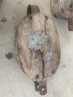 Antique Maritime Wooden Iron Pulleys Set Of 3 Nautical Ship Block   Tackle