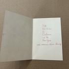 Vintage Mid-century Christmas Card Painterly Santa Snow Spatter Holly