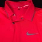 Tiger Woods Collection Nike Polo Shirt Golf -m- Dri-fit Performance Red Snap