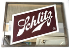 Schlitz Beer Carnival Mirror Prize Metal Frame 8 x10  Vintage 1970s Unused Sign