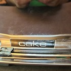 Vtg Lincoln Beautyware Chrome Cake Carrier Storage Square Lock Lid Wood Handle