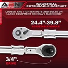 Abn 3 4 Inch Drive Industrial Extendable Ratchet - 24 To 39in Telescoping Shaft