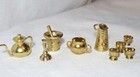 Dollhouse Miniature Vintage Brass Accessories Lot Of 9 Pieces 1 12 Scale
