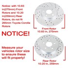 Front Rear Brake Kit For 2 4l Accord Drilled Slotted Rotors Ceramic Pads