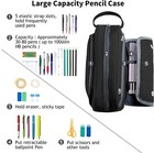Large Pencil Case Pouch Pen Zipper Bag Student School Make Up Organizer Black