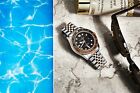 Stuhrling Aqua-diver 3968 Quartz Men s 2 Tone Bracelet Black Dial Watch
