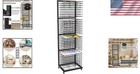 Durable Black Metal Art Storage Rack With Lockable Wheels For Maximum Efficiency