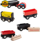 5 Cargo Train Car Set Compatible With Wooden Railway Thomas Brio