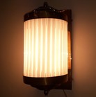 Antique Vintage Old Art Deco Brass   Glass Rod Light Fixture Wall Sconces Lamp 