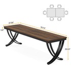 79  Rustic Brown Dining Table Large Rectangular Dinner Kitchen Table For 6 To 8