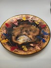 Vintage Mid Century Modern Colorful Enamel On Copper Round Decortive Plate