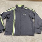 Y2k Nike Tracksuit Womens L Gray Green Stripe 2 Piece Jacket Pants Set Sporty