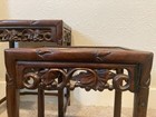 Antique Chinese Red Rosewood Carved Nesting Tables  set Of 2  Late 19th Century