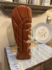 Vintage 16  Hand Carved Hawaiian Milo Wood Ku Tiki Statue Mid Cent  Hawaii Sign