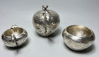 19c art Nouveau J c klinkosch Vienna Silver Tea Pot Set Trompe L oeil Banded