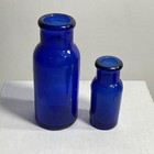 Lot 2 Vintage Antique Bromo Seltzer Emerson Drug Co Bottles Cobalt Blue Glass