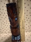 Hand Carved Maori Tiki Figurine By Te Karuhiruhi New Zealand Wood Sculpture