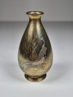 Antique Japanese Meiji Mixed Metal Bronze Vase With Egrets - Signed Mitsunori