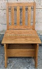 Antique Vintage Old Handmade Solid Oak Wood Wooden Side Accent Stool Foot Chair