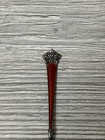 Vintage Norway Crown Sterling Silver Red Enamel Spoon 4    - 8 77 Grams