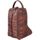 Western Boot Bag W Shoulder Strap - Floral Leather Tooled Print - Denier Nylon