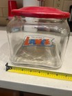 Vintage Lance Glass  Jar Store Display With Red Lid