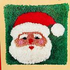Vintage Caron Santa Claus Latch Hook Pillow Kit 1980 15x15 Finished K3124