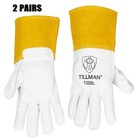 2 Pair Tillman 1328 Lightweight Goatskin Leather Tig Protective Welding Gloves