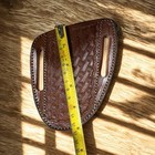 4 5  Leather Knife Sheath Fits Buck 110 Case Trapper Basketweave Pancake Browns