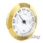 60mm Gold Frame Analog Hygrometer For Cigar Humidor Replacement Battery Free New