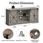 Farmhouse Tv Stand With Storage Cabinets   Sliding Doors For 65 60 55 Inch Tvs
