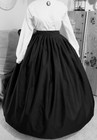 Civil War Dress victorian Style-  Jett Black  Over Hoop Morning Or Day Skirt