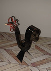 Vintage Swedish Mid Century Modern Metal Rooster Chicken Candle Holder