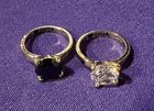 Lady Gaga The Born This Way Tour Black Diamond Ring   White Diamond Ring Sz 8