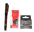 Conklin Endura Deco Crest Fountain Pen With Ink Refills Orange   Gunmetal