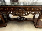 Antique Georgian Style Carved Verde Green  Marble Top Dining Room    sideboard