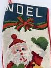 Vtg Needlepoint Noel Santa And Toys Christmas Stocking Needlepoint By Hand Read